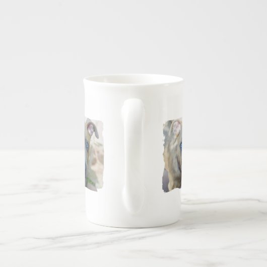 Brindle Pit Bull Puppy van Shirley Taylor Porselein Kop (Achterkant)