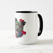 Brindle Pit Bull Staffordshire Heart Mok (Voorkant rechts)