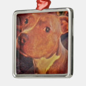 BRINDLE PIT BULL-versiering Metalen Ornament (Links)