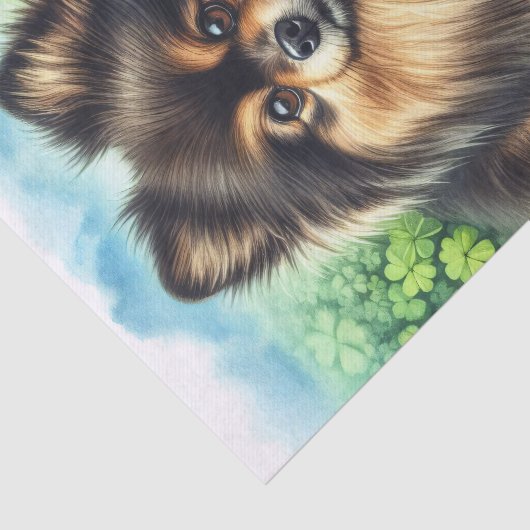 Brindle Pommerse Waterverf Klaver Decoupage Tissuepapier (Detail)