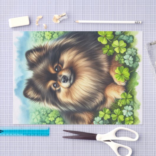 Brindle Pommerse Waterverf Klaver Decoupage Tissuepapier (Craft)