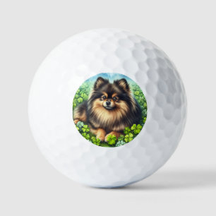 Brindle Pommerse Waterverf Klaver Shamrock Golfballen