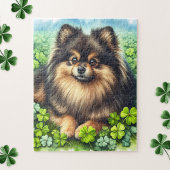 Brindle Pommerse Waterverf Klaver Shamrock Legpuzzel