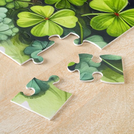 Brindle Pommerse Waterverf Klaver Shamrock Legpuzzel (Zijkant)