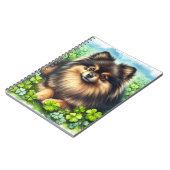 Brindle Pommerse Waterverf Klaver Shamrock Notitieboek (Linkerzijde)