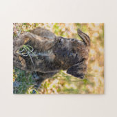 Brindle Puppy en Wilde Onion Legpuzzel (Horizontaal)