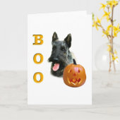 Brindle Schotse Terrier Boo Kaart (Gele Bloem)