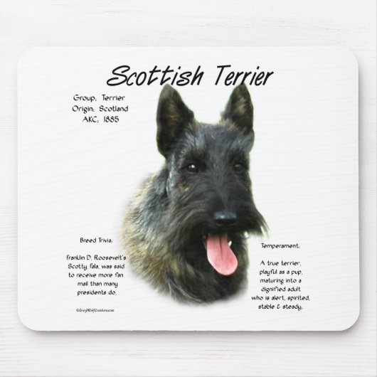 Brindle Schotse Terrier Geschiedenis Muismat (Voorkant)