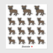 Brindle Staffordshire Bull Terrier Cartoon Dogs Sticker (Vel)