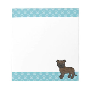 Brindle Staffordshire Bull Terrier Dog Notitieblok