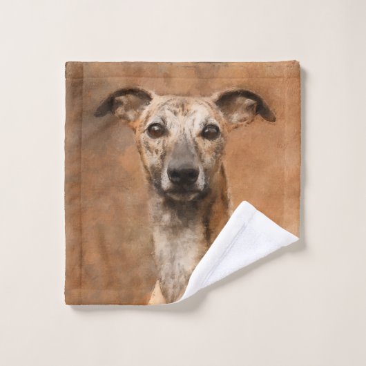 Brindle Whippet Dog Bad Handdoek (Wasdoekje)
