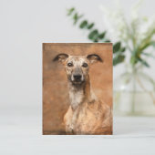 Brindle Whippet Dog Feestdagenkaart (Staand voorkant)