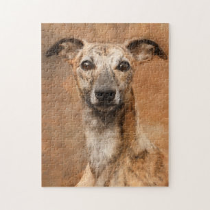Brindle Whippet Dog   Sluiting Legpuzzel