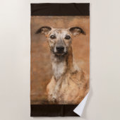 Brindle Whippet Dog Strandlaken (Voorkant)