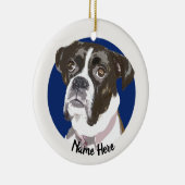 BrindleBoxer Dog-kerstversiering Keramisch Ornament (Rechts)