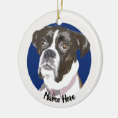BrindleBoxer Dog-kerstversiering Keramisch Ornament (Links)