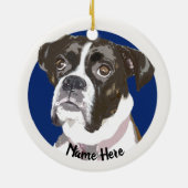 BrindleBoxer Dog-kerstversiering Keramisch Ornament (Achterkant)