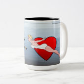 Briney Marlin B-24 Nose Art ( feesten) Tweekleurige Koffiemok (Voorkant rechts)