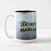 Briney Marlin B-24 Nose Art ( feesten) Tweekleurige Koffiemok (Links)