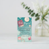 Bring a book instead of a card baby shower request visitekaartje (Staand voorkant)