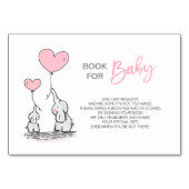 Bring a Book - Olifant Roze Meisje Baby shower Kaart (Voorkant)
