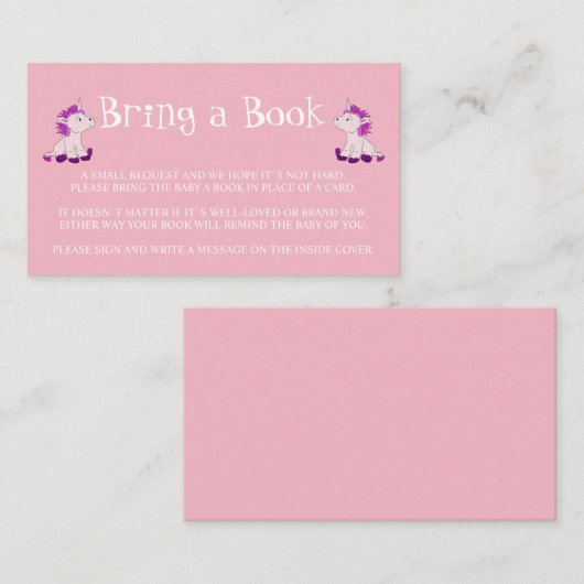 Bring a Book Pink Twins Meisjes Baby shower Informatiekaartje (Voorkant / Achterkant)