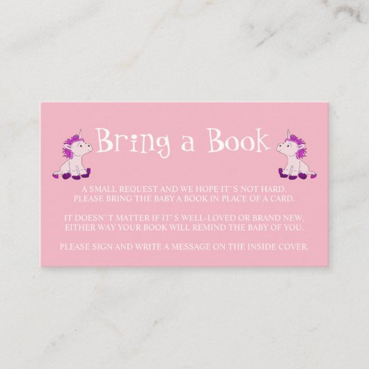 Bring a Book Pink Twins Meisjes Baby shower Informatiekaartje (Voorkant)