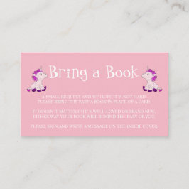 Bring a Book Pink Twins Meisjes Baby shower Informatiekaartje