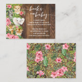 Bring a Book Rustic Pink Safari Baby Shower Card Plaatskaartje (Voorkant / Achterkant)