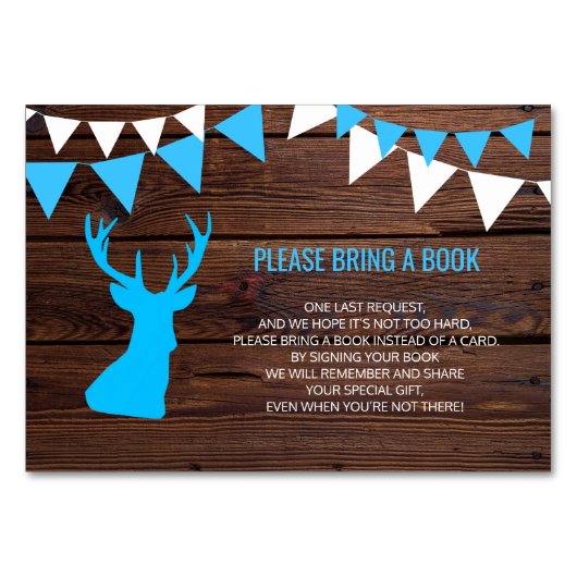 Bring a Book - Rustieke Buck Herten Baby shower Ka Kaart (Voorkant)