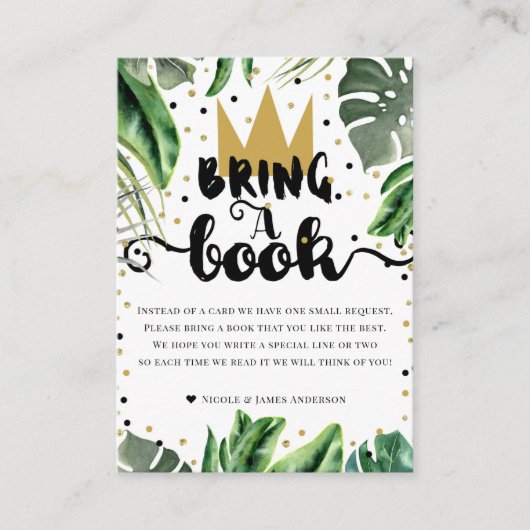 Bring a Book Wild Een 1e Verjaardag Boek Aanvraag Informatiekaartje (Voorkant)