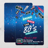 Bring Back the 80's| Retro Dance Party Kaart (Voorkant / Achterkant)