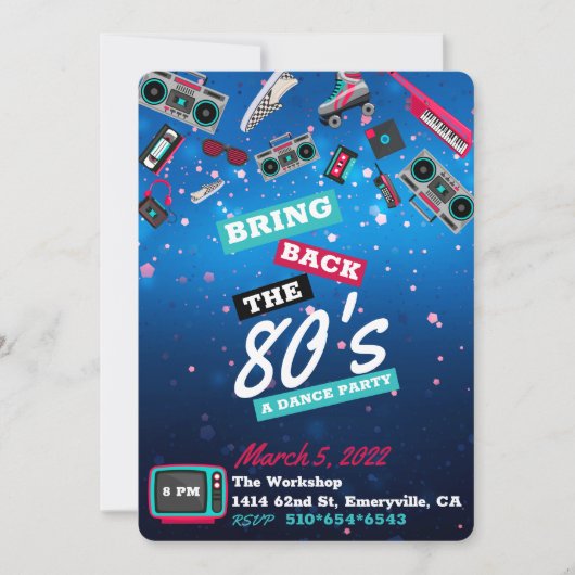 Bring Back the 80's| Retro Dance Party Kaart (Voorkant)