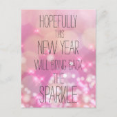 Bring back the Sparkle - Pink Bokeh Nieuwjaar Briefkaart (Voorkant)