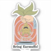 "Bring Earmuffs!" Screaming Mandrake Graphic Sticker (Voorkant)