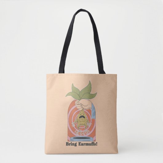 "Bring Earmuffs!" Screaming Mandrake Graphic Tote Bag (Voorkant)