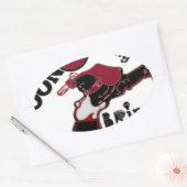 Bring It On - Speelse kerst- en ruimtemashup Ovale Sticker (Envelop)