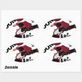 Bring It On - Speelse kerst- en ruimtemashup Ovale Sticker (Vel)