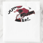 Bring It On - Speelse kerst- en ruimtemashup Ovale Sticker (Tas)