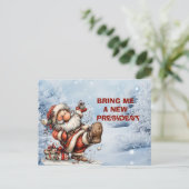 Bring Me A New President Santa Claus Feestdagenkaart (Staand voorkant)