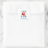 Bring the holiday cheer to life with Santa design Vierkante Sticker (Tas)