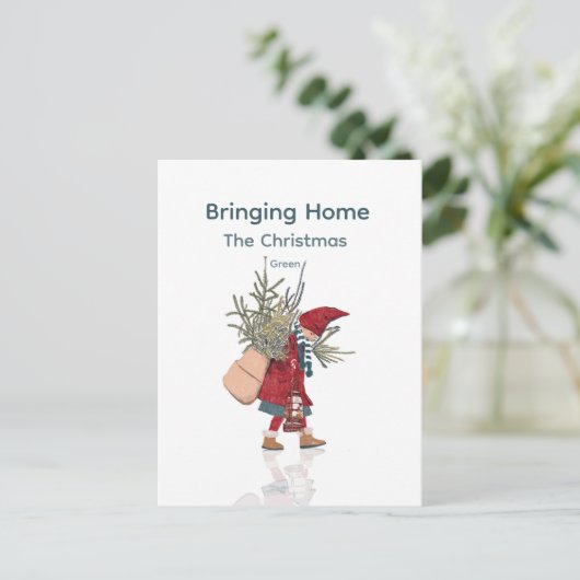 Bringing Home the Christmas Tree Briefkaart (Staand voorkant)