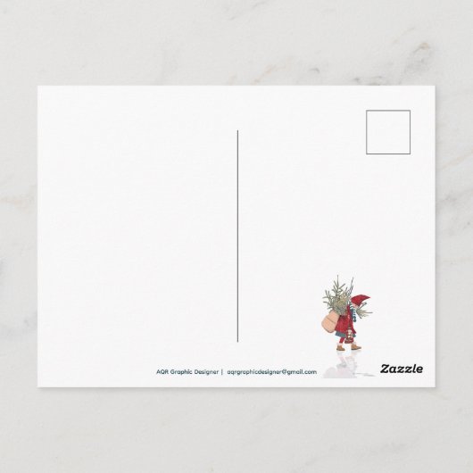 Bringing Home the Christmas Tree Briefkaart (Achterkant)