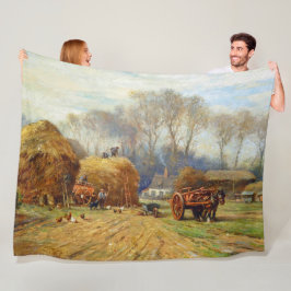 Bringing Home the Hay Boerderij Life William Black Fleece Deken