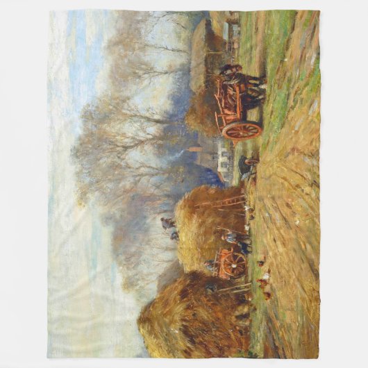 Bringing Home the Hay Boerderij Life William Black Fleece Deken (Voorkant)