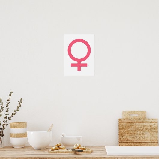 Brink Pink Venus-symbool Poster (Keuken)