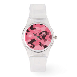 Brink Roze Camo; Camouflage Horloge