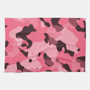 Brink Roze Camo; Camouflage Theedoek