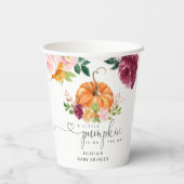 Brinkend pompoenpompoen baby shower papieren bekers (Achterkant)