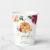 Brinkend pompoenpompoen baby shower papieren bekers (Voorkant)